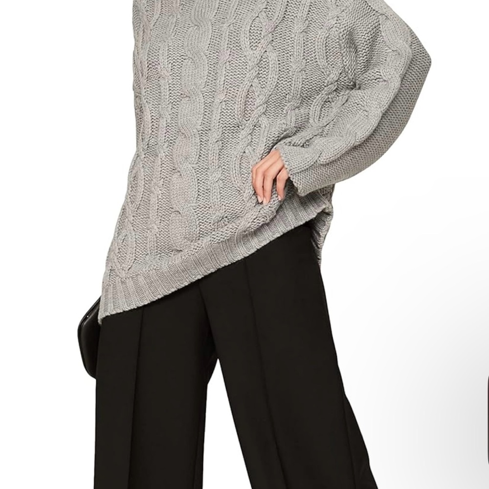 MARINA MOSCONE COLLECTIVE Gray Cable Knit Sweater SIZE XS preloved